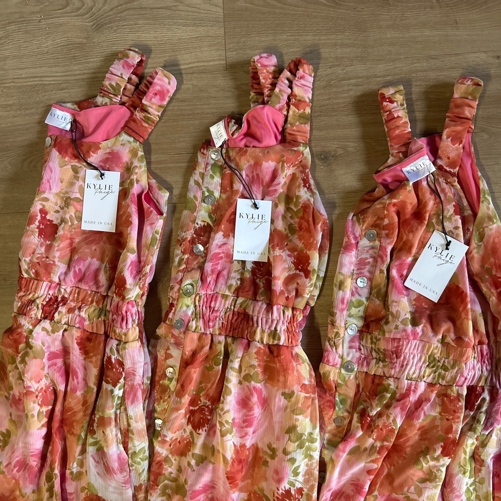 BRIDESMAID DRESS BUNDLE -S/M/L Kylie Paige Pink Midi Dress Made in USA NEW